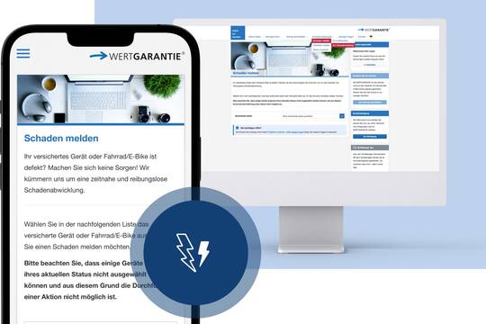 Schaden melden im Kundenportal 