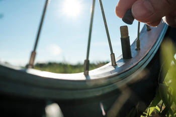 Fahrradventil close up