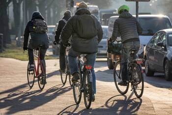 Fahrradpendler im Winter