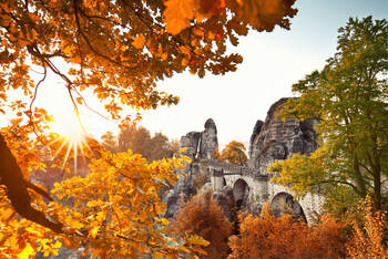 Basteibrücke im Herbst