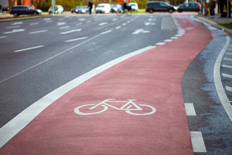 Fahrradstraße auf einer Fahrbahn