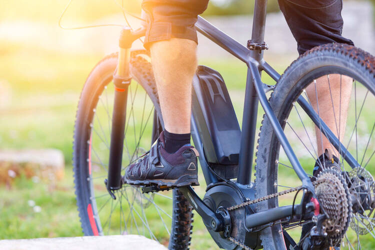 E-Mountainbike in Aktion