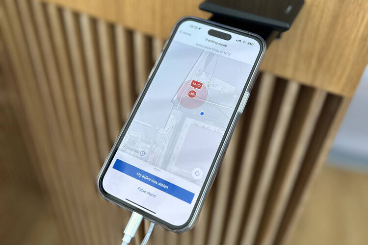 Darstellung einer App auf einer Bike Messe